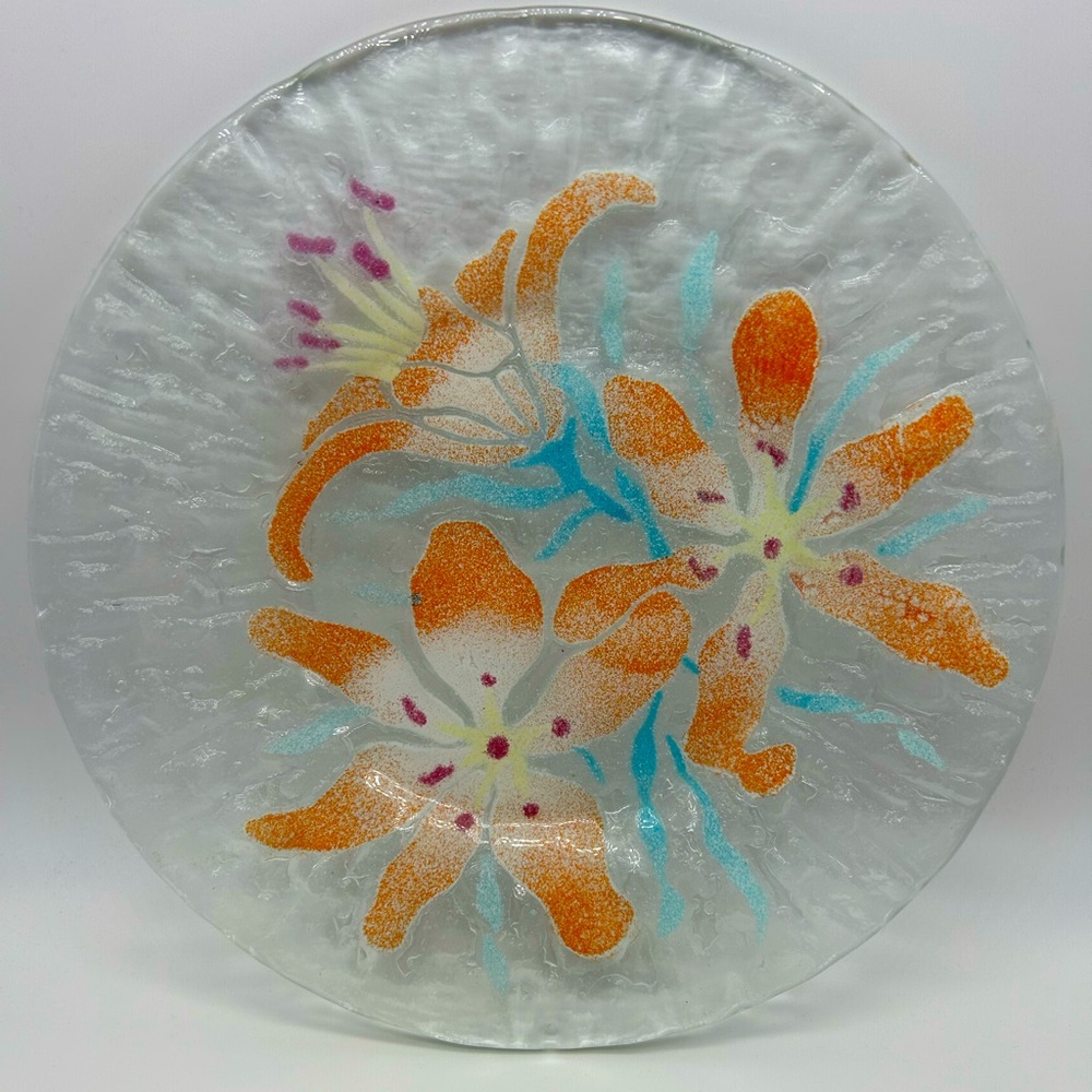 Vintage fused glass plate